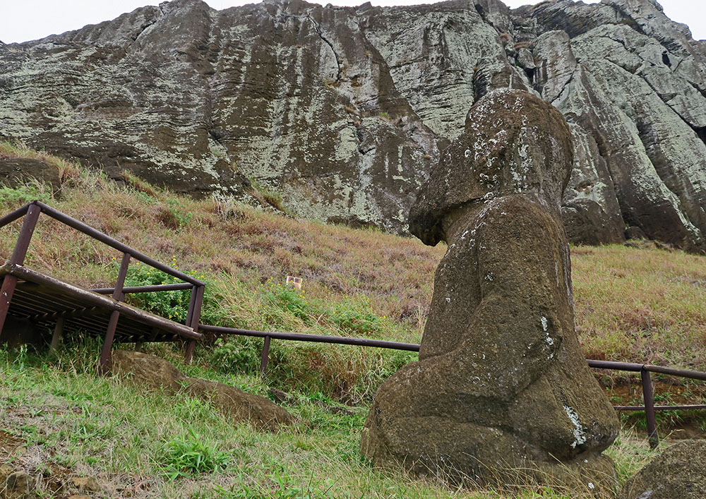 Tukuturi, on Easter Island, looks nothing like the famed island's other ancient statues.