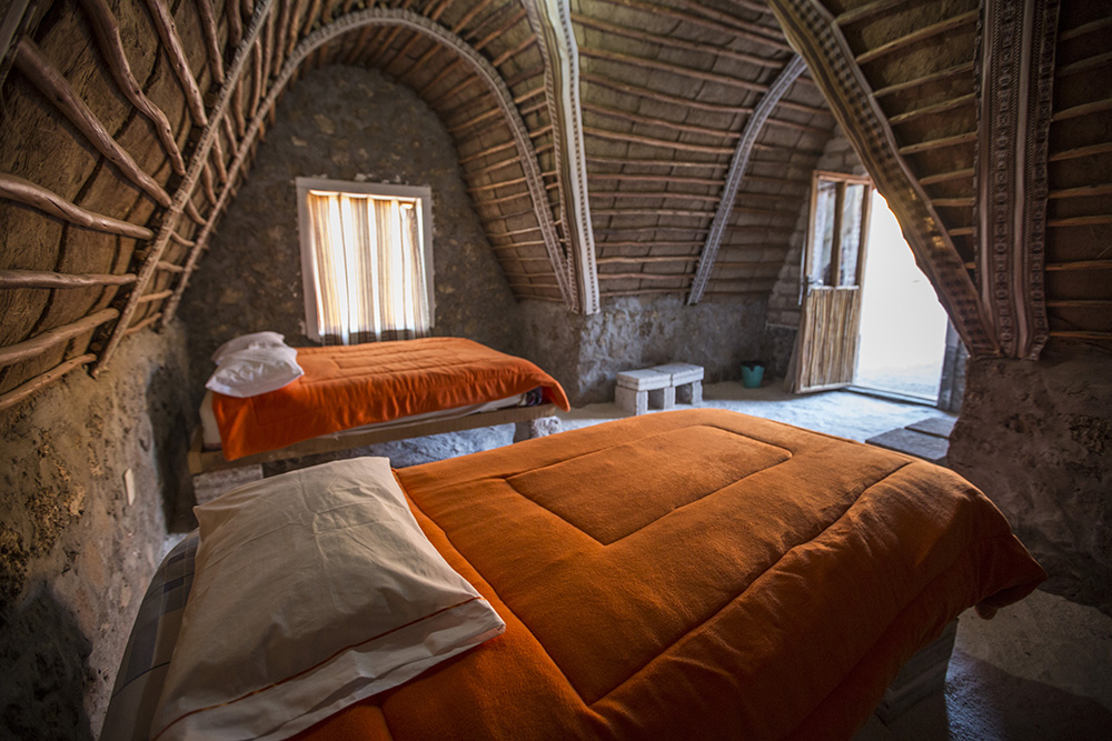 An example of the sleeping lodges at Jukil.