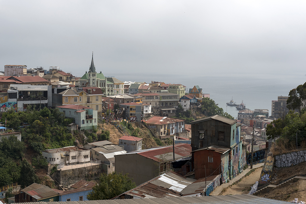 Valparaiso is characterized by its colourful, hillside houses.