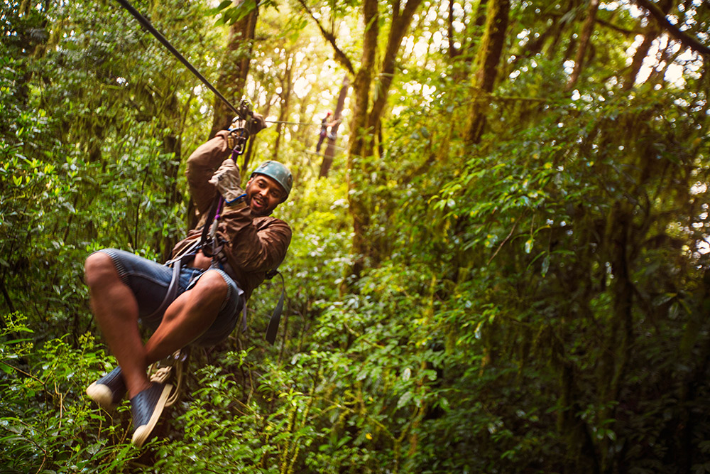 Get the birds-eye view by way of a zip line.