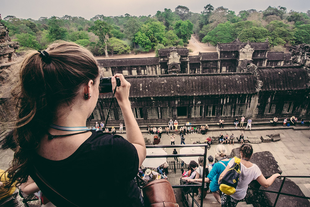 Visiting Angkor Wat is a must when in Cambodia. Get there early, before the heat of the day.