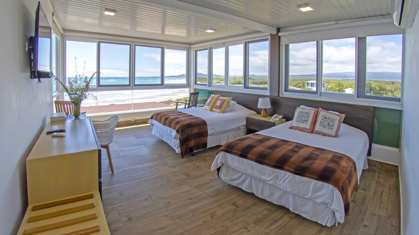 Ocean-view room at Iguana Crossing