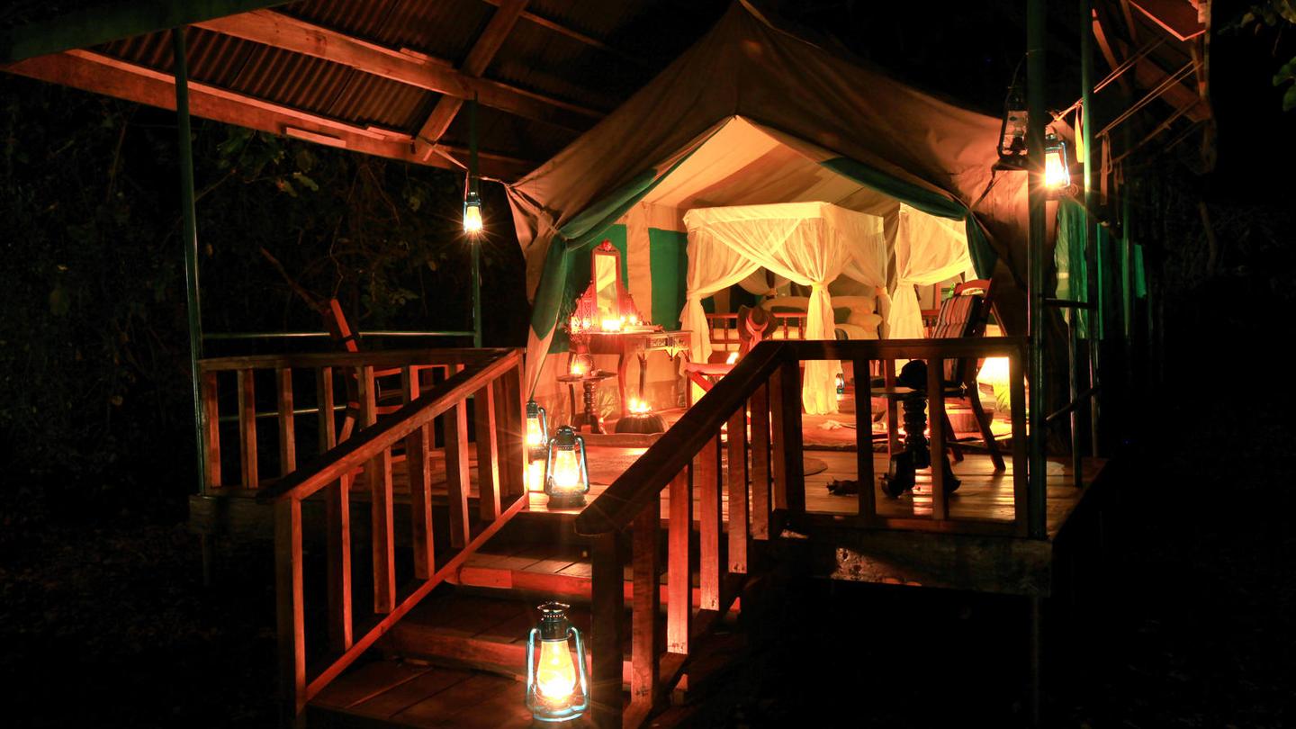 Relax after a day of chimp trekking.