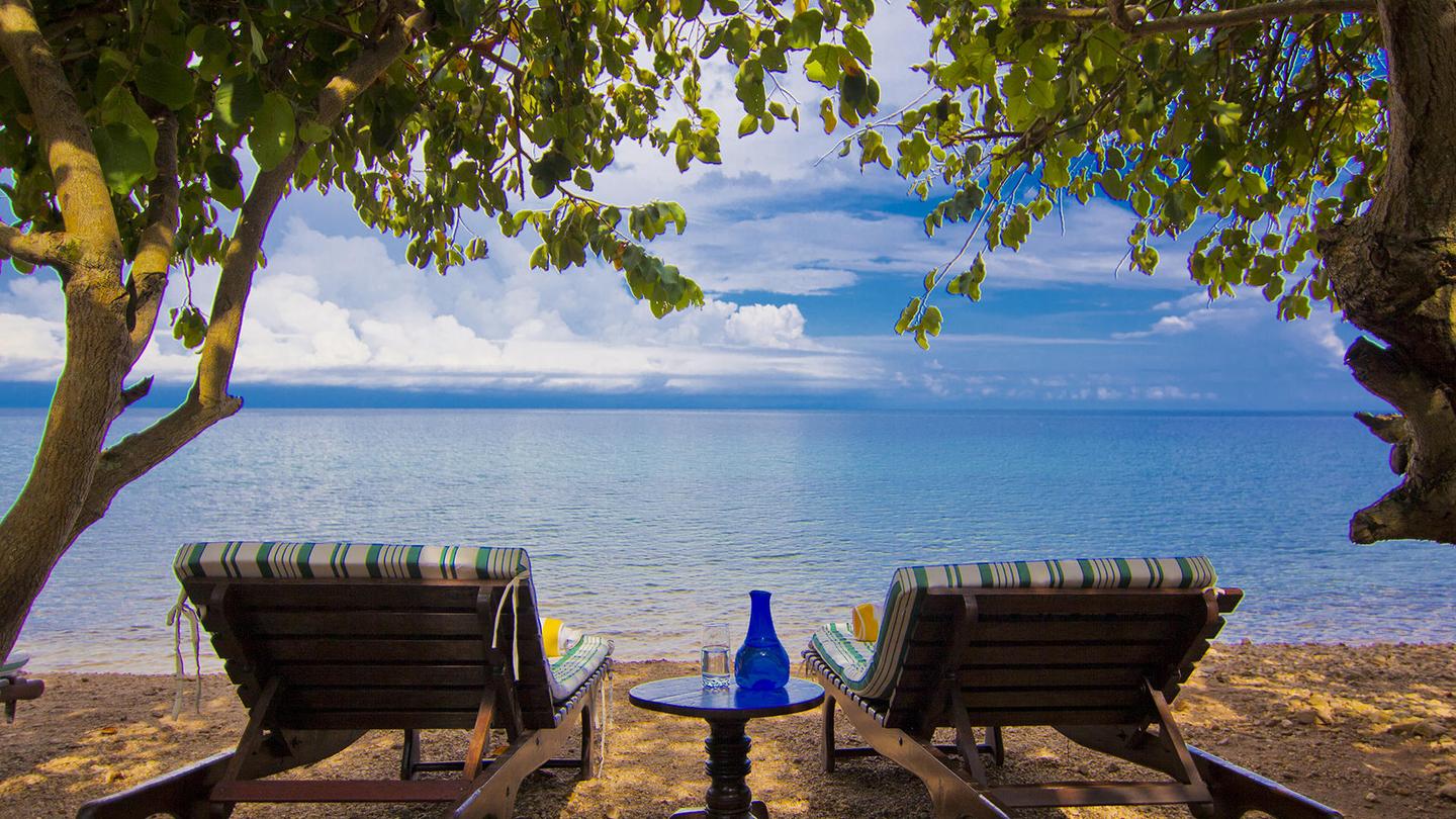 Relax on the shore or take a swim in Lake Tanganyika.