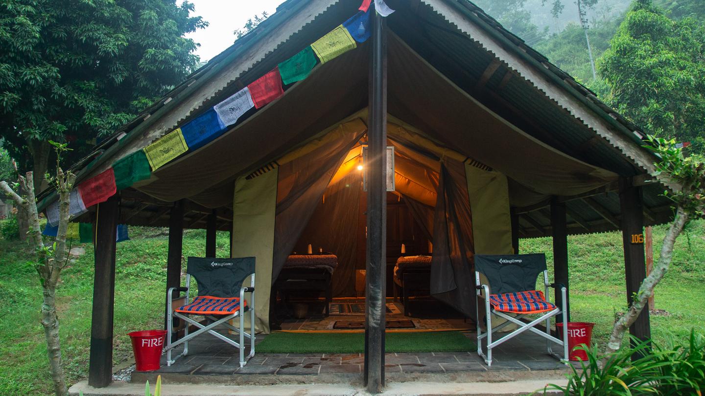 The cozy tents at Seti River Camp.