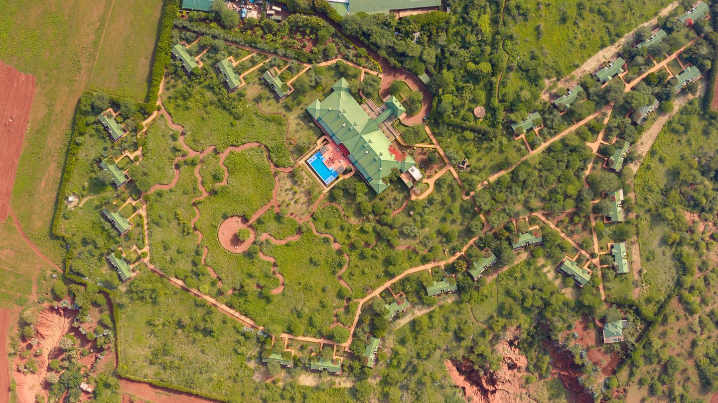 Aerial View of Ngorongoro Oldeani Mountain Lodge